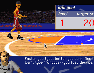 Slam Dunk Typing Software Screen Shot